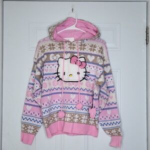 Hello Kitty x Forever 21 Fair Isle Hoodie - Size Small - New With Tags - RARE
